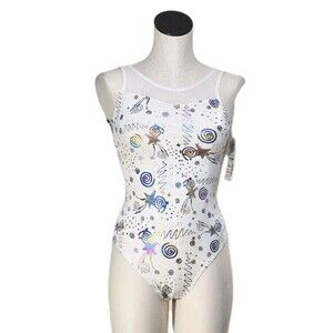 Body Wrappers VTG 90s Glitter Mesh Celebration Dance Leotard Preteen Adult XS/S